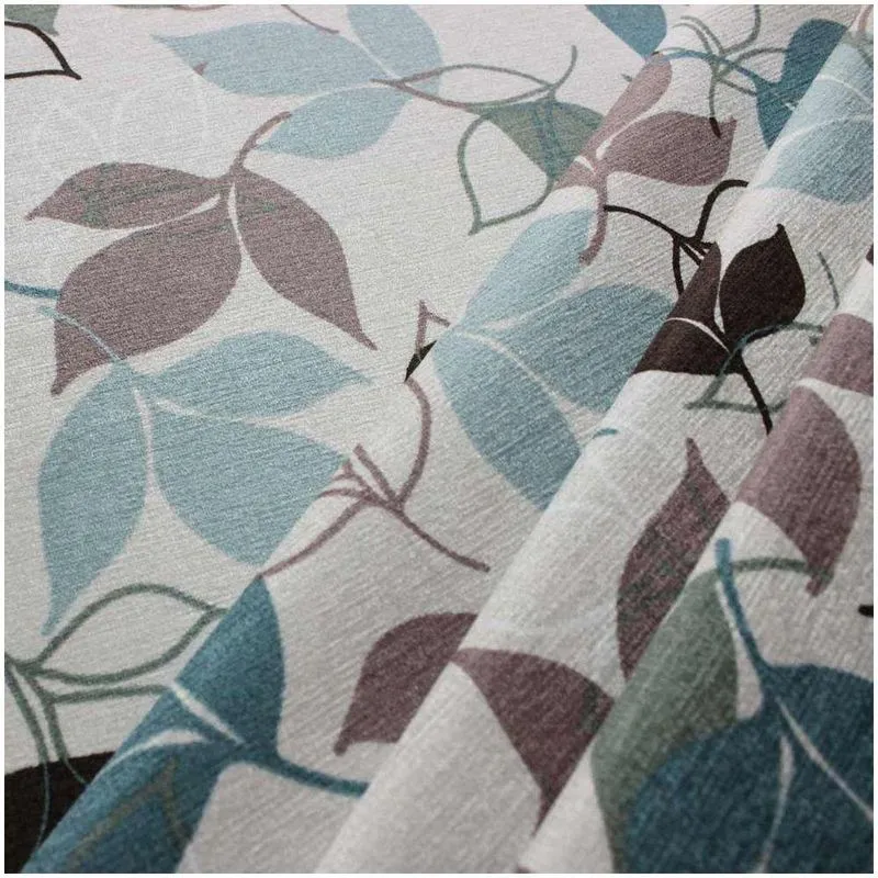 Tecido Suede Estampado Folhas Azuis D68 03 Metros - D'rossi
