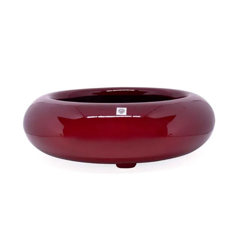 Vaso Bacia Decorativo Redondo Vermelho Lira M 13X40cm - DRossi