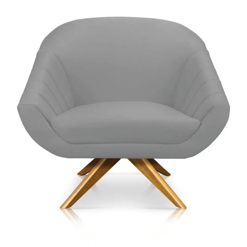 Poltrona Giovana Suede Cinza