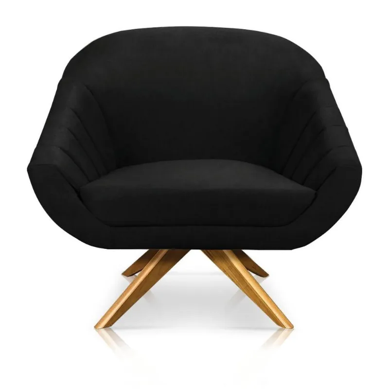 Poltrona Giovana Suede Preto