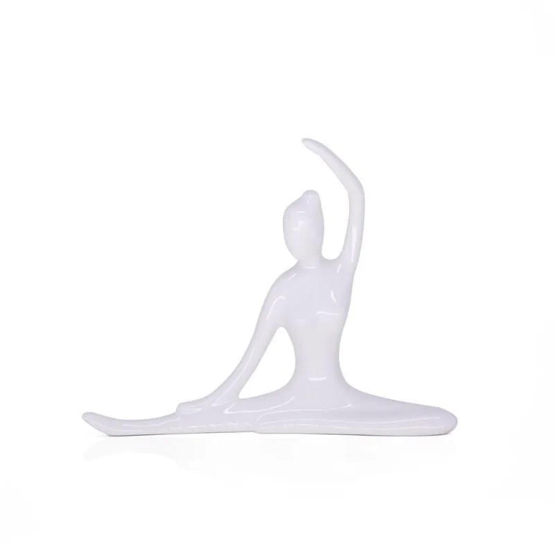Enfeite Decorativo Bailarina Em Ceramica Branco 13x16x3,5cm - Indodecorar