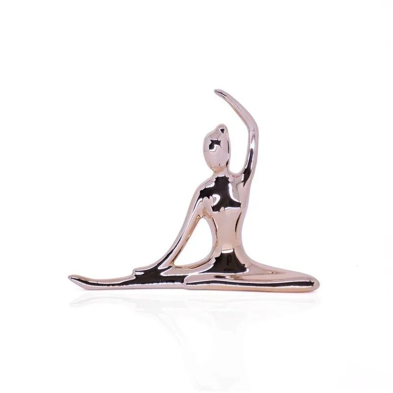 Enfeite Decorativo Bailarina Em Ceramica Cobre 13X16X3,5Cm