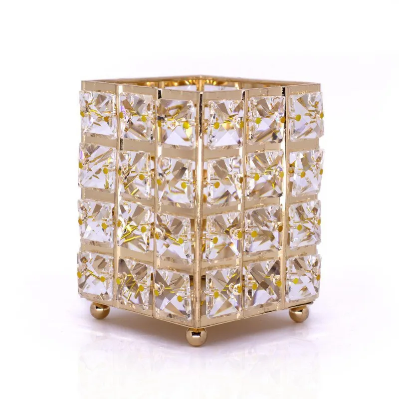 Porta Objeto Decorativo Dourado De Metal 12X09X09