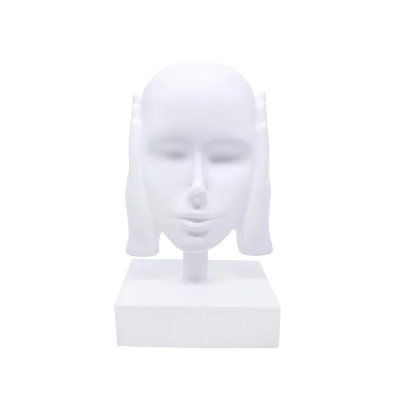 Escultura Decorativa Máscara Rosto Surdo Branco Em Cerâmica 25x15cm
