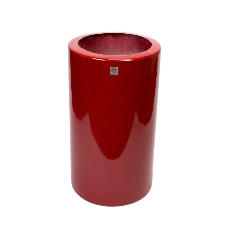 Vaso Decorativo Cilindro Vermelho Lira 70X34cm - DRossi