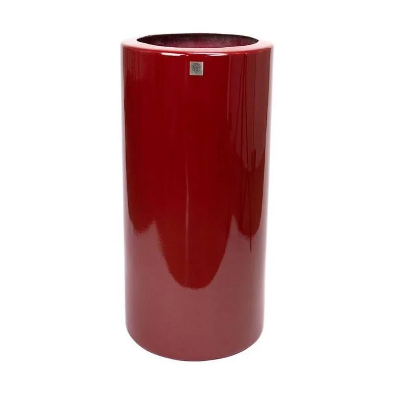 Vaso Decorativo Cilindro Vermelho Lira 89X34cm - DRossi