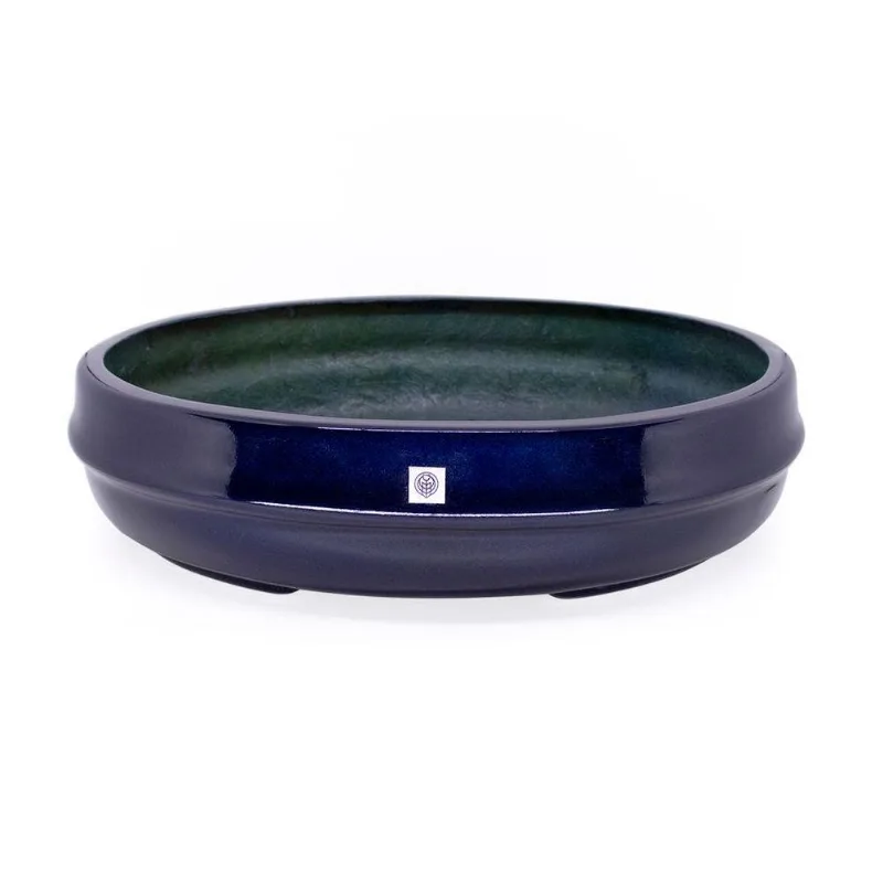 Vaso Bacia Decorativo Osaka Azul Perolizado G 16x65x52cm - DRossi