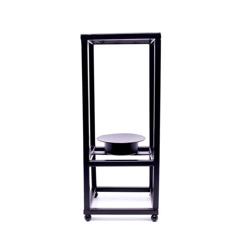 Lanterna Em Metal Preto 27x13x13 Cm