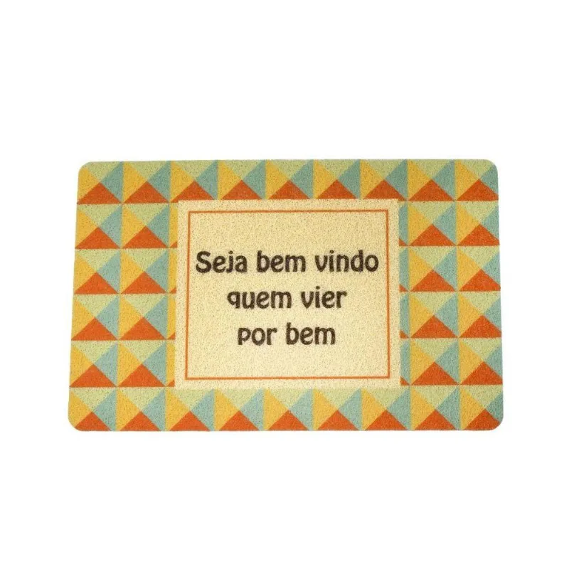 Capacho Decorativo Seja Bem Vindo Quem Vier Por Bem 1X38X58cm - DRossi