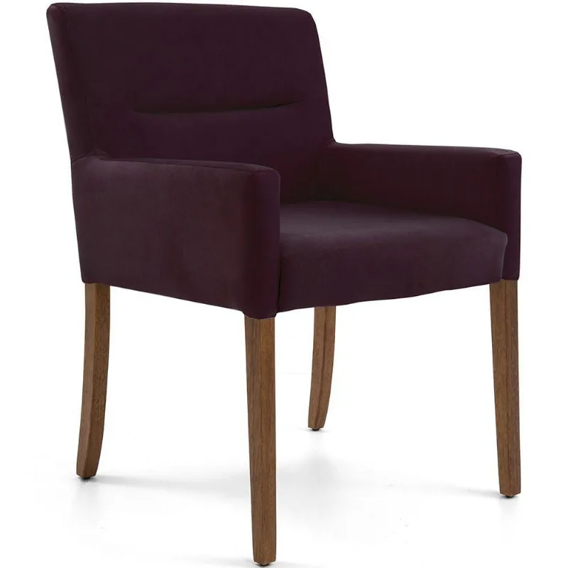 Cadeira Para Sala Angel Base Madeira Veludo Roxo - Nexta Casa - Nexta Casa