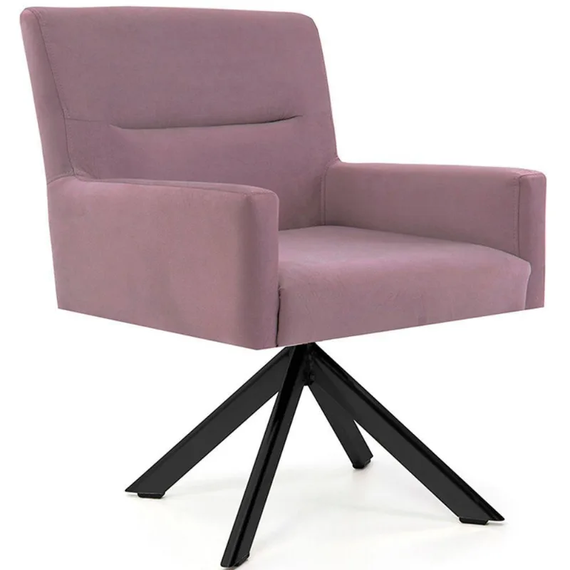 Cadeira Para Sala Angel Giratória Eiffel Preto Veludo Rose - Nexta Casa - Nexta Casa