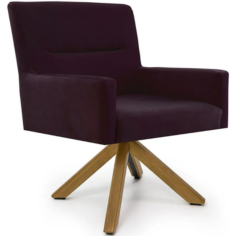 Cadeira Para Sala Angel Giratória Giromad Veludo Roxo - Nexta Casa - Nexta Casa