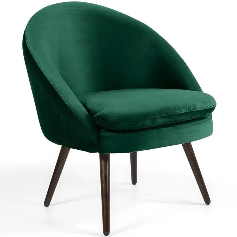 Poltrona Para Sala Rafa Pés Palito Preto Veludo Verde - Nexta Casa