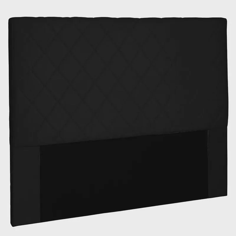 Cabeceira Cama Box King 195 cm Trevelin Suede Preto - CasaePoltrona