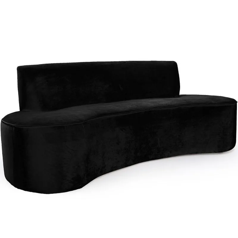 Sofá 03 Lugares 180cm Mônaco Veludo Preto - Nexta Casa - Nexta Casa