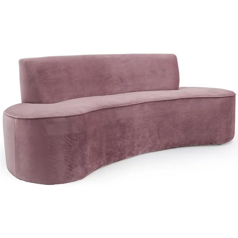 Sofá 03 Lugares 180cm Mônaco Veludo Rosê - Nexta Casa - Nexta Casa