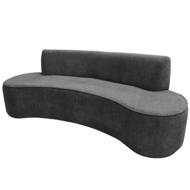 Sofá 03 Lugares 180cm Mônaco Poliéster Cinza Escuro - Nexta Casa - Nexta Casa