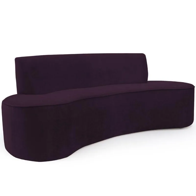 Sofá 03 Lugares 180cm Mônaco Veludo Roxo - Nexta Casa - Nexta Casa