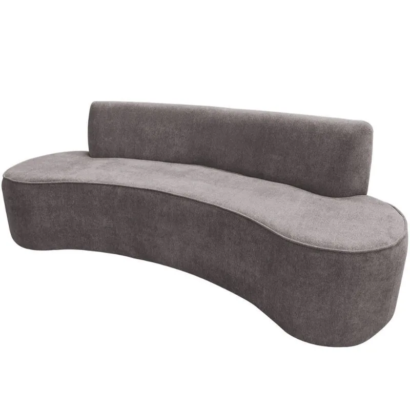 Sofá 03 Lugares 210cm Mônaco Poliéster Cinza Claro - Nexta Casa