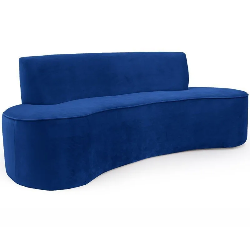 Sofá 03 Lugares 210cm Mônaco Veludo Azul Royal - Nexta Casa - Nexta Casa