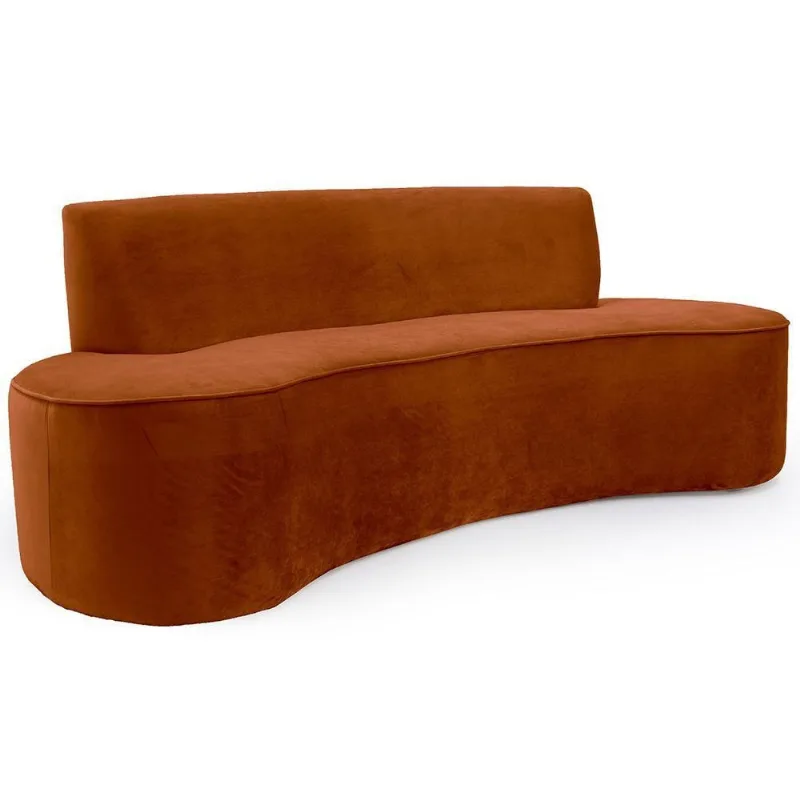 Sofá 03 Lugares 210cm Mônaco Veludo Camel - Nexta Casa - Nexta Casa