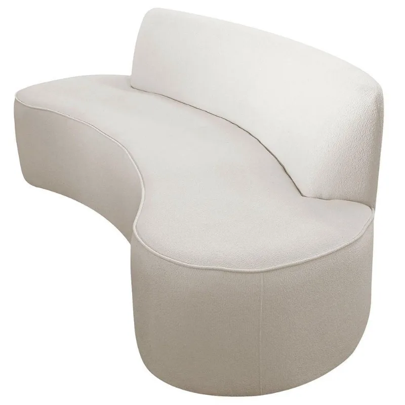 Sofá 03 Lugares 210cm Mônaco Bouclé Off White - Nexta Casa - Nexta Casa