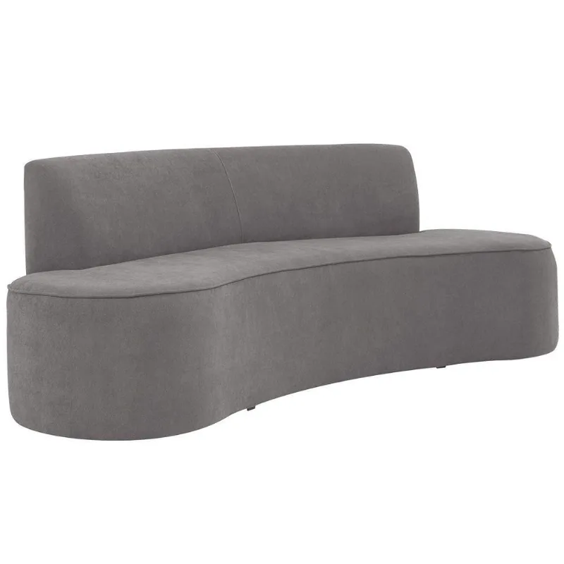 Sofá 03 Lugares 210cm Mônaco Bouclé Cinza - Nexta Casa - Nexta Casa