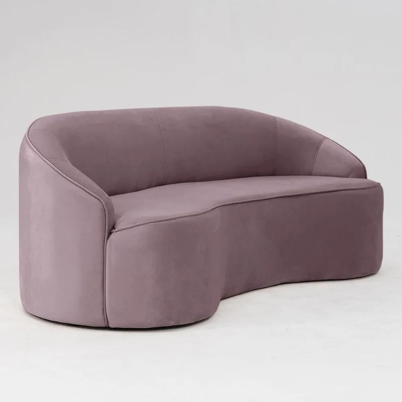 Sofá Curvo Montserrat 150cm 02 Lugares Veludo Rosa Queimado - Nexta Casa - Nexta Casa