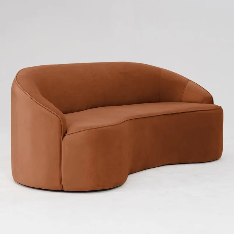 Sofá Curvo Montserrat 180cm 03 Lugares Veludo Terracota - Nexta Casa - Nexta Casa