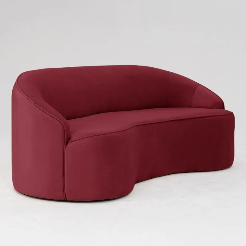 Sofá Curvo Montserrat 180cm 03 Lugares Veludo Vermelho Marsala - Nexta Casa - Nexta Casa
