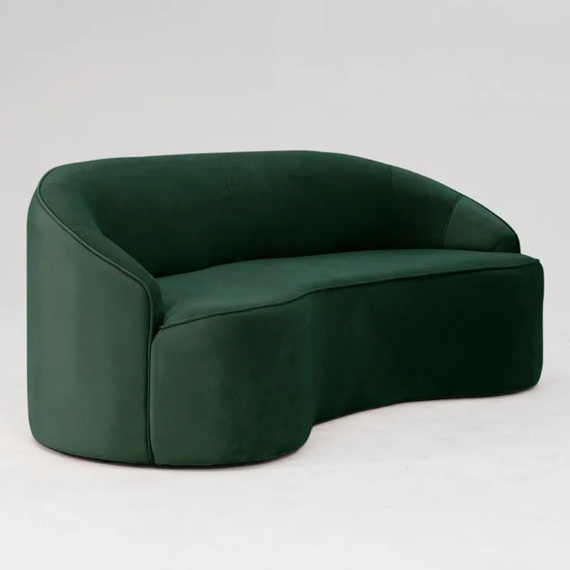 Sofá Curvo Montserrat 210cm 03 Lugares Veludo Verde - Nexta Casa - Nexta Casa