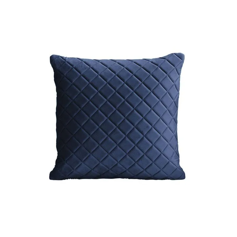 Almofada Tressê 40x40cm Veludo Azul Antialérgica Zíper Nexta Casa