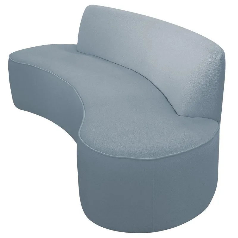Sofá Orgânico 02 Lugares 150cm Mônaco Bouclé Azul Claro - Nexta Casa - Nexta Casa