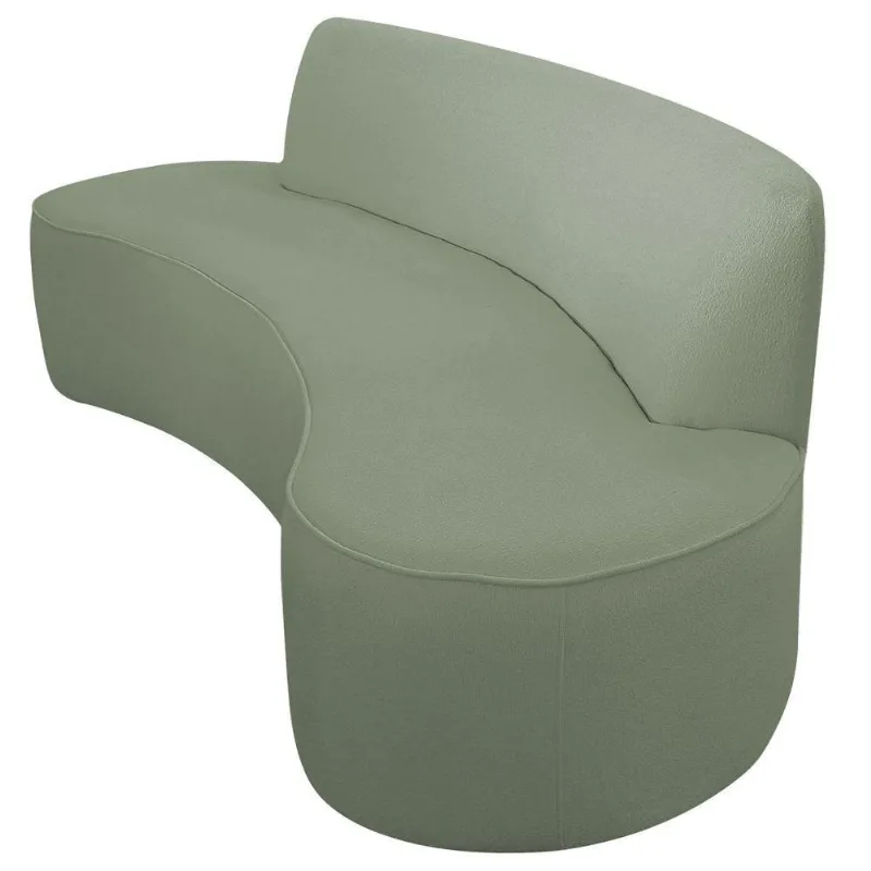Sofá Orgânico 03 Lugares 180cm Mônaco Bouclé Verde Claro - Nexta Casa - Nexta Casa