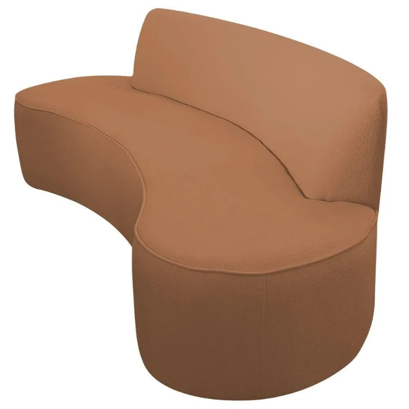 Sofá Orgânico 03 Lugares 180cm Mônaco Bouclé Terracota - Nexta Casa - Nexta Casa