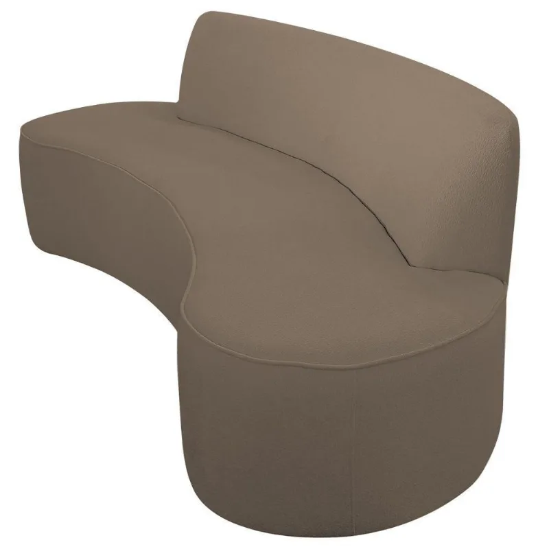 Sofá Orgânico 03 Lugares 180cm Mônaco Bouclé Marrom - Nexta Casa