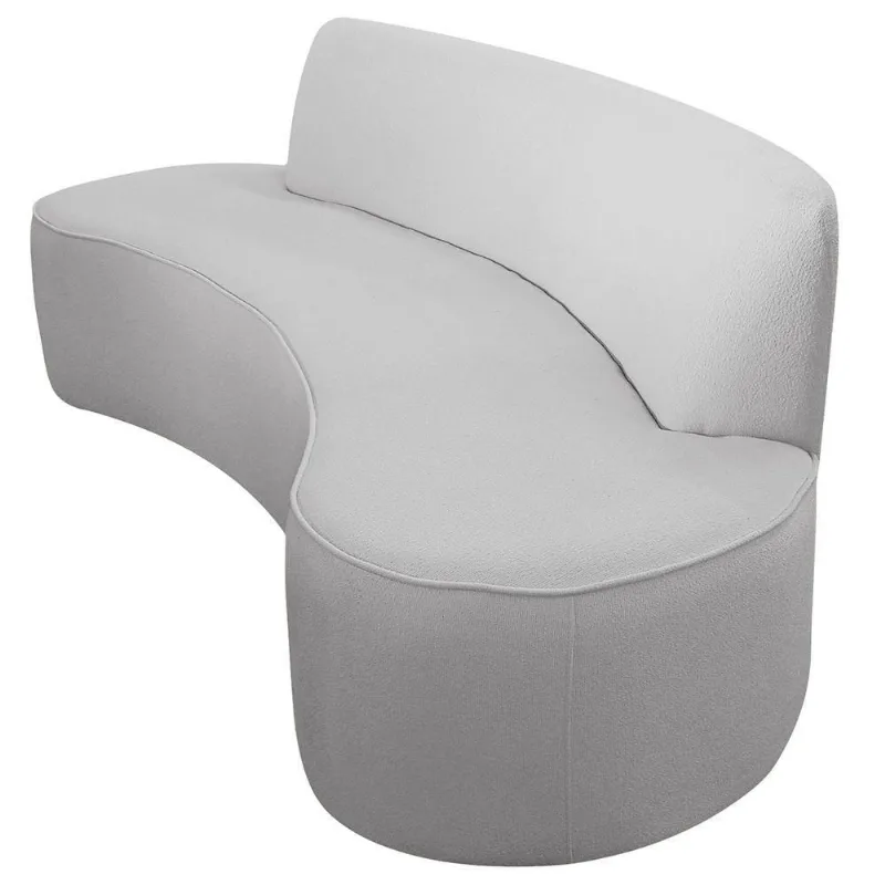Sofá Orgânico 03 Lugares 210cm Mônaco Bouclé Cinza Claro - Nexta Casa - Nexta Casa