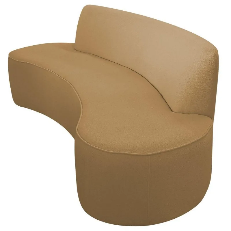 Sofá Orgânico 04 Lugares 230cm Mônaco Bouclé Camel Claro - Nexta Casa - Nexta Casa