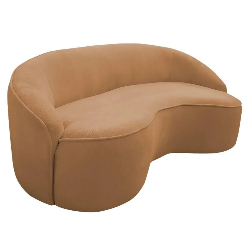 Sofá Curvo Montserrat 150cm 02 Lugares Bouclé Terracota - Nexta Casa - Nexta Casa