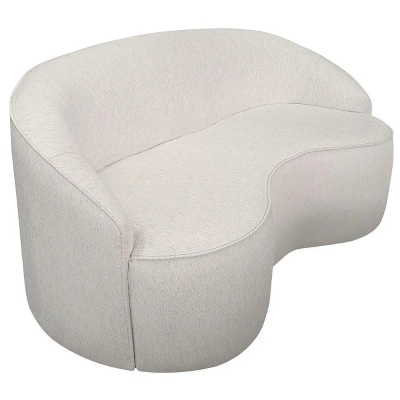Sofá Curvo Montserrat 180cm 03 Lugares Linho Bouclé Off White - Nexta Casa - Nexta Casa