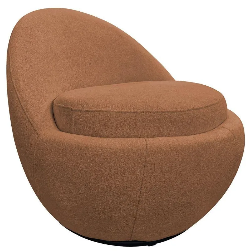 Poltrona Orgânica Kaira Giratória Bouclé Terracota - Nexta Casa