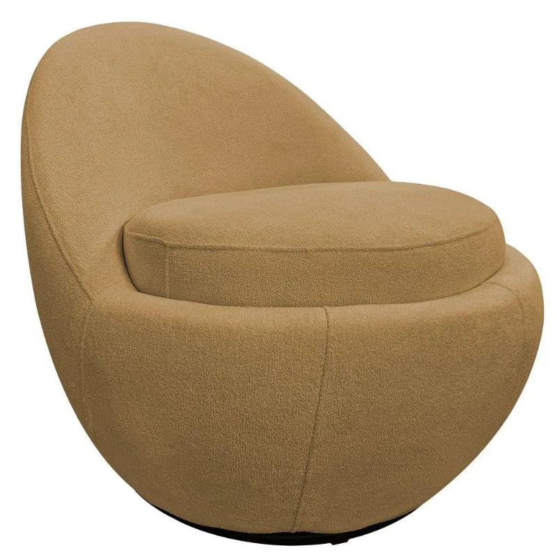 Poltrona Orgânica Kaira Giratória Bouclé Camel - Nexta Casa