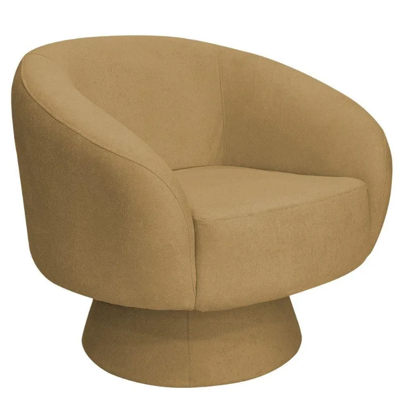 Poltrona Decorativa Liz Base Fixa Bouclé Camel - Nexta Casa