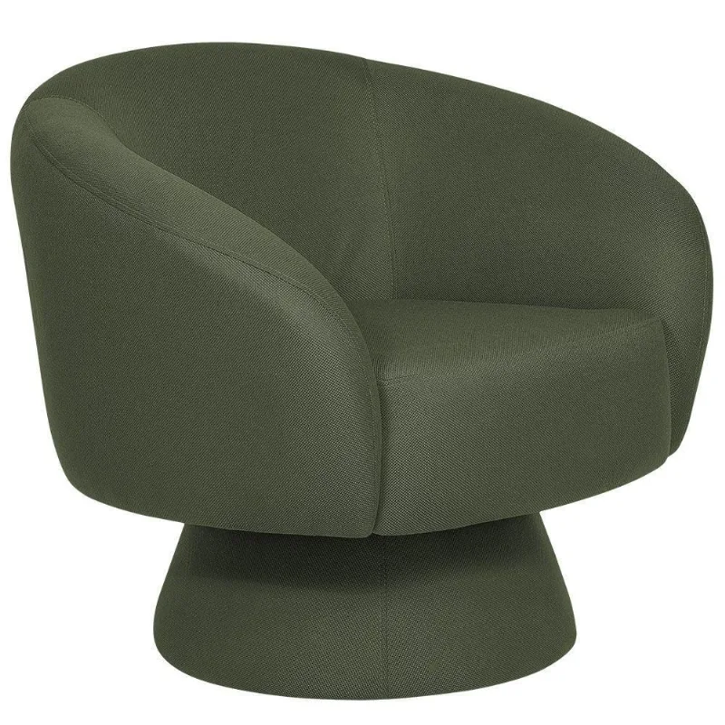 Poltrona Decorativa Liz Base Fixa Linho Verde - Nexta Casa
