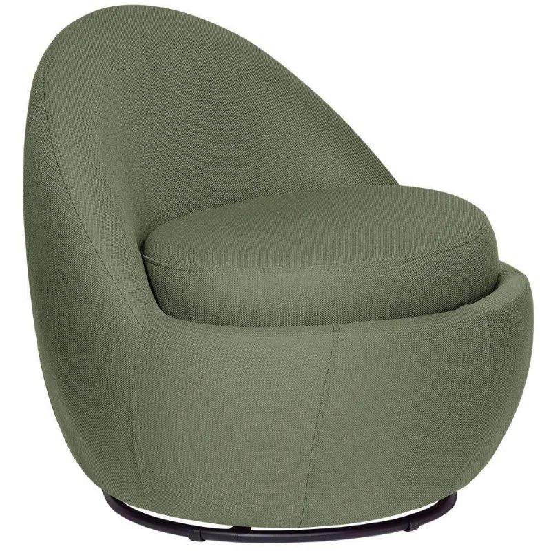 Poltrona Orgânica Kaira Giratória Linho Verde Claro - Nexta Casa