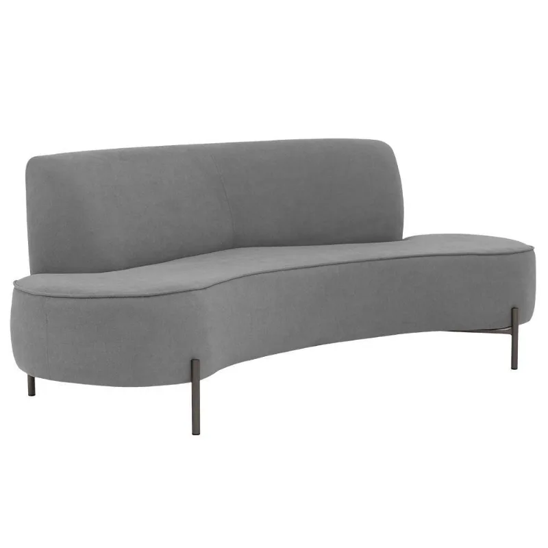 Sofá Orgânico 2 Lugares 150cm Argos Pés Titânio Linho Cinza - Nexta Casa