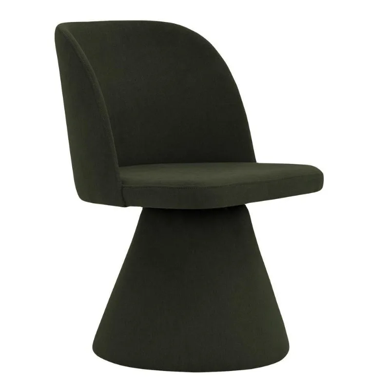 Cadeira De Jantar Liz Base Fixa Linho Verde Musgo - Nexta Casa - Nexta Casa