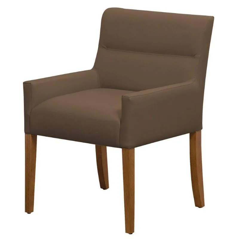 Cadeira Para Mesa De Jantar Angel Base Madeira Corano Marrom - Nexta Casa - Nexta Casa