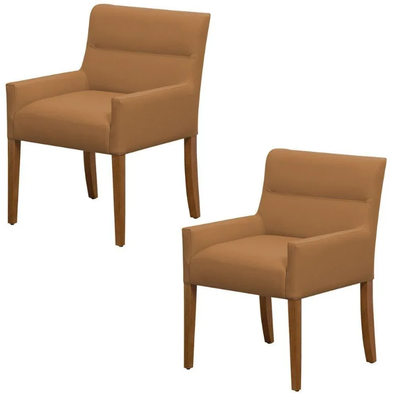 Kit 2 Cadeiras Para Mesa De Jantar Angel Base Madeira Corano Caramelo - Nexta Casa - Nexta Casa