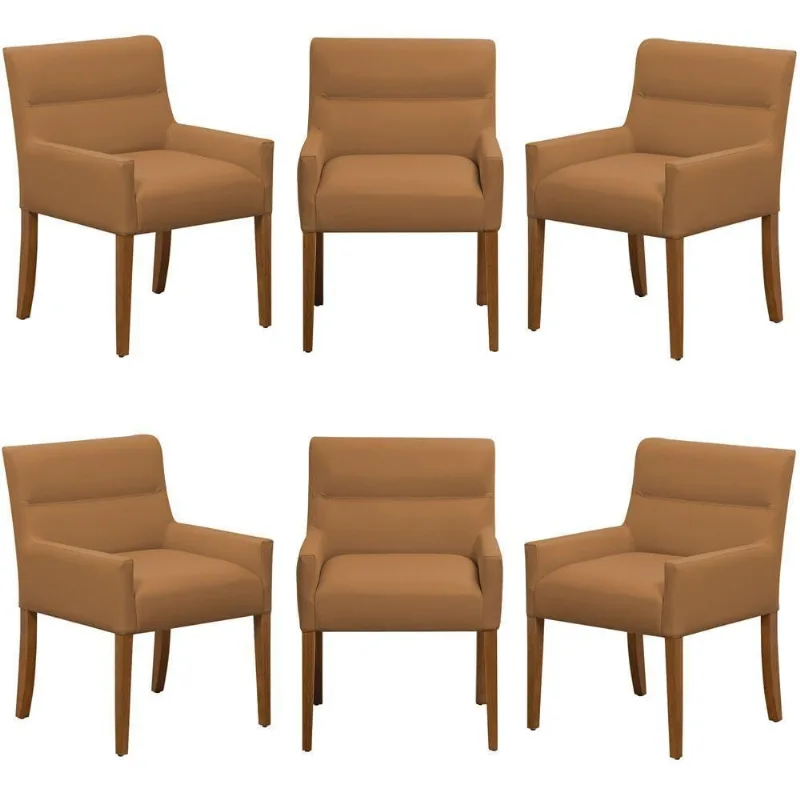Kit 6 Cadeiras Para Mesa De Jantar Angel Base Madeira Corano Caramelo - Nexta Casa - Nexta Casa